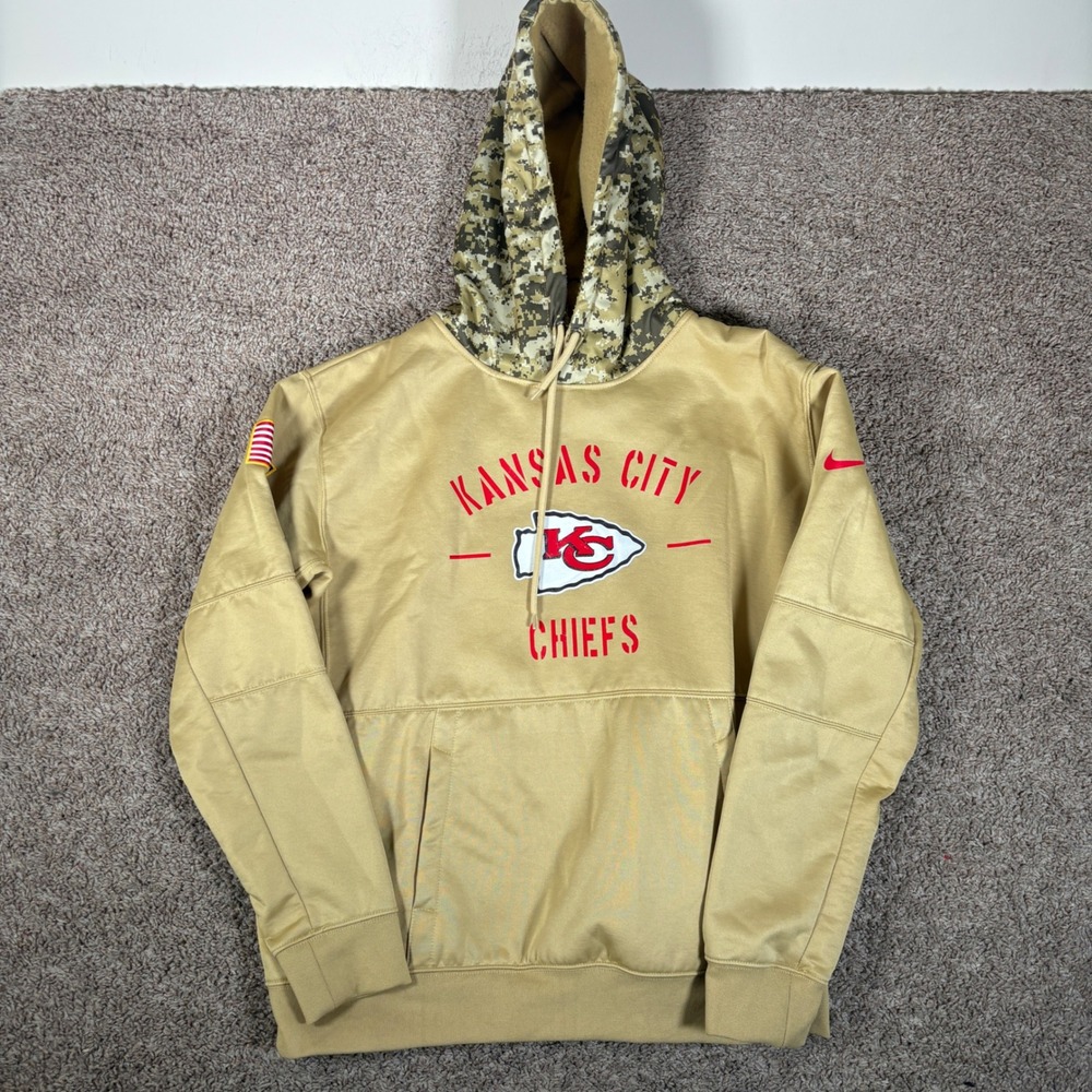Nike Kansas City Chiefs Salute to Service Hoodie Tan Camo Mens XL Pullover